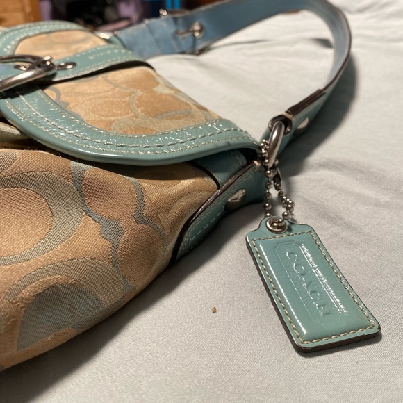 Blue / Green / Tan / Cream Coach Bag - Picture 3 of 11